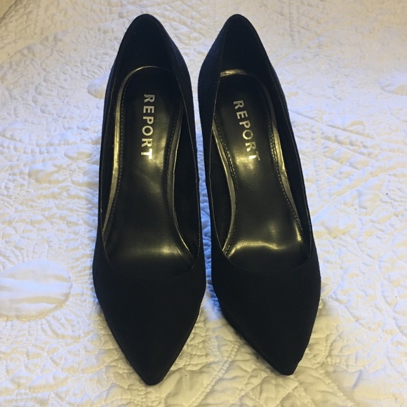 Tanzy D Black Suede Pump Stilettos by Report 👠 - Picture 4 of 8